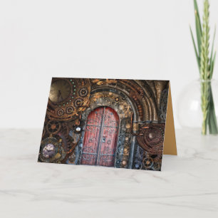 carte d'accueil de porte steampunk