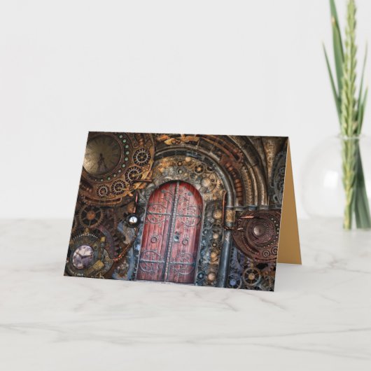 carte d'accueil de porte steampunk (Devant)
