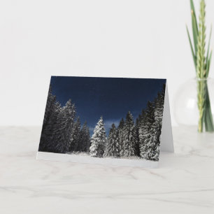 Carte d'accueil de texte personnalisée Winter Sky