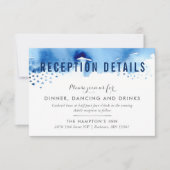 CARTE D'ACCUEIL design aquarelle brosse bleu foncé (Devant)