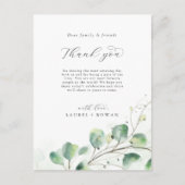 Carte d'accueil élégante Merci verdoyant (Devant)