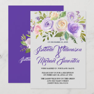 Carte d'accueil en Elopement Floral Rose
