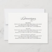 Carte d'accueil et d'itinéraire en espagnol (Dos)