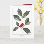 CARTE D'ACCUEIL HOLLY CHRISTMAS D'AMÉRIQUE vintage (Fleur jaune)