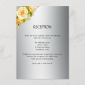 Carte d'accueil mariage Argent et Roses Jaunes (Devant)