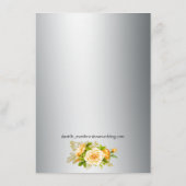 Carte d'accueil mariage Argent et Roses Jaunes (Dos)