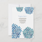 Carte d'accueil mariage bleu Aquarelle Dahlias (Dos)