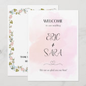 Carte D'Accueil Mariage Simple Pour Famille Et Ami (Devant / Derrière)