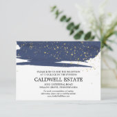 Carte d'accueil marine et mariage d'or (Debout devant)