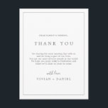 Carte d'accueil minimaliste Merci de typographie e<br><div class="desc">Cette minime typographie argentée merci carte de réception est parfaite pour un simple mariage. Le design romantique moderne présente une typographie gris argenté classique et blanche. Personnalisable dans n'importe quelle couleur. Gardez le design simple et élégant, en l'état, ou personnalisez-le en ajoutant vos propres graphiques et artwork. Placez ces cartes...</div>