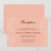Carte d'accueil moderne Coral Blanc Floral Mariage (Devant / Derrière)
