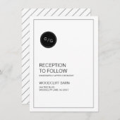 Carte d'accueil moderne noire et blanche (Devant / Derrière)