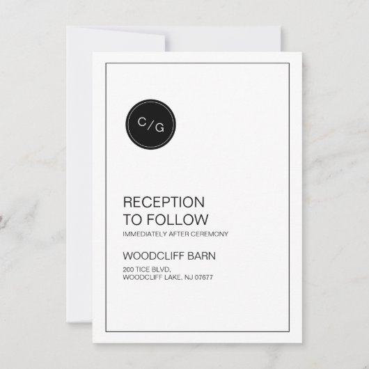 Carte d'accueil moderne noire et blanche (Devant)