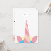 Carte d'accueil personnalisé de note Unicorn migno (Devant/Arrière en situation)