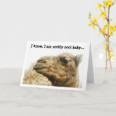 Carte d'accueil photo en Camel mignon personnalisa (Fleur jaune)