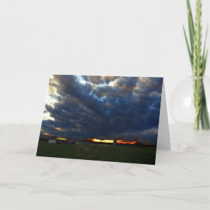 Carte d'accueil photo Sunset over Rural Landscape
