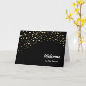 Carte d'accueil Pois Colorée Falling Sparkles (Fleur jaune)