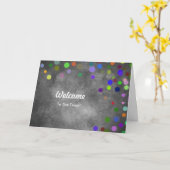 Carte d'accueil Pois Colorée Falling Sparkles (Fleur jaune)