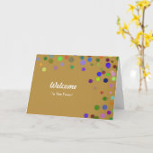 Carte d'accueil Pois Colorée Falling Sparkles (Fleur jaune)