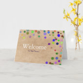 Carte d'accueil Pois Colorée Falling Sparkles (Fleur jaune)