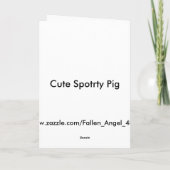 Carte d'accueil pour cochon joli (Dos)