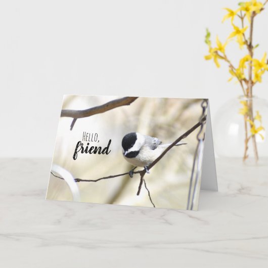 Carte d'accueil pour les chickadee (Fleur jaune)