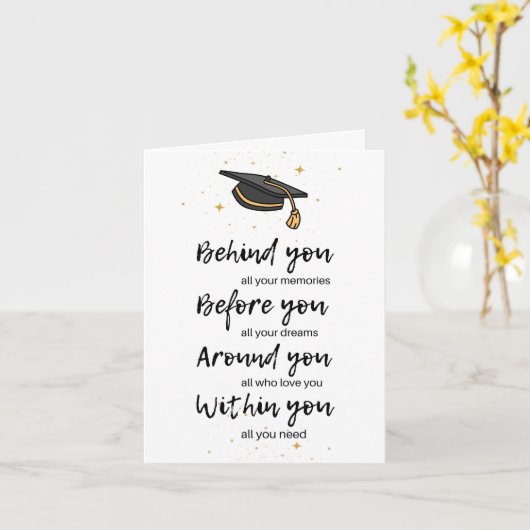 Carte d'accueil pour les diplômés avec un devis in (Fleur jaune)