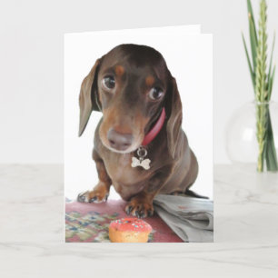 Carte d'accueil pour visage adorable dachshund Plu