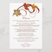 Carte d'accueil Rustic Falling Feuille Mariage (Devant)