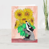 Carte d'accueil Sunflower Badger par Nicole Janes (Devant)