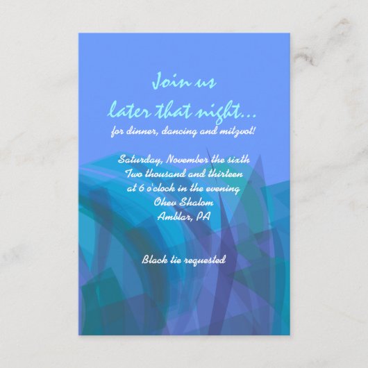 Carte d'accueil Transparent Star Bat Bar Mitzvah (Devant)