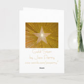 Carte d'accueil verticale Gold Star 'Your Text' (Dos)