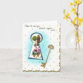 Carte d'accueil vintage (Fleur jaune)