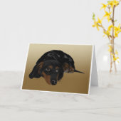Carte Dachshund (Fleur jaune)