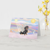 Carte Dachshund (Fleur jaune)