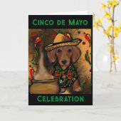 Carte Dachshund   (Fleur jaune)