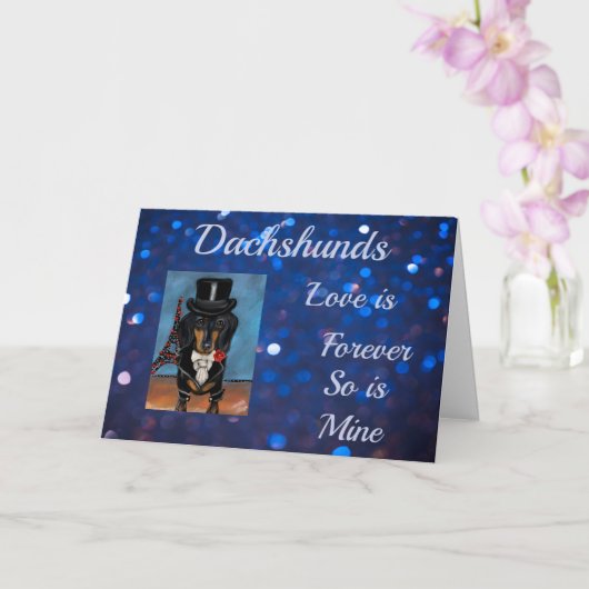 CARTE DACHSHUND (Orchidée)