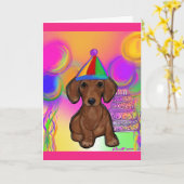Carte Dachshund (Fleur jaune)