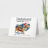Carte Dachshund à travers la neige (Devant)