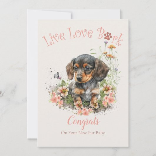 Carte Dachshund Adoption de chien, Jour de Gotcha (Devant)