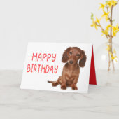 Carte Dachshund Anniversaire Funny Wiener Dog Dashie Ann (Fleur jaune)