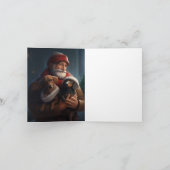 Carte Dachshund Avec Noël Festif Du Père Noël (Intérieur)