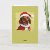 Carte Dachshund avec tenue du Père Noël - Noël 1 (Dos)