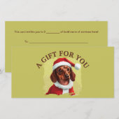 Carte Dachshund avec tenue du Père Noël - Noël 1 (Devant / Derrière)