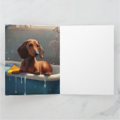 Carte Dachshund Bathtime Fun (Intérieur)
