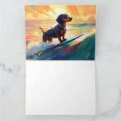 Carte Dachshund Beach Surf Peinture (Intérieur)