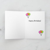 Carte Dachshund Birthday Cartoon Balloons (Intérieur)