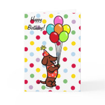 Dachshund Birthday Cartoon Balloons