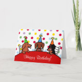 Carte Dachshund Caricature pour l'anniversaire (Devant)