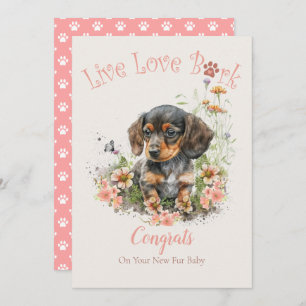 Carte Dachshund Chien Maman Adoption Florale